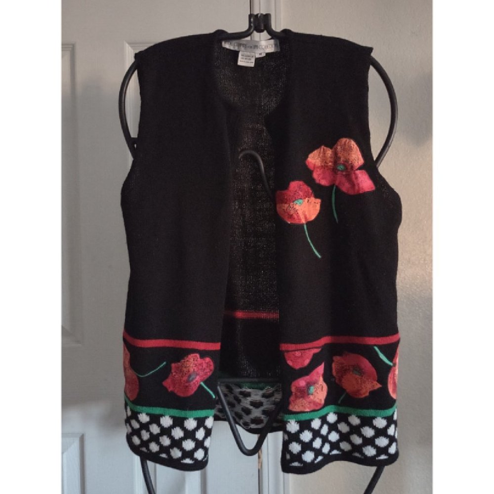 Vintage Anne Crimmins for Umi Collection Flower Vest